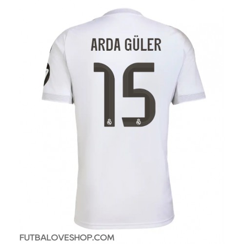 Dres Real Madrid Arda Guler #15 Domáci 2025-26 Krátky Rukáv